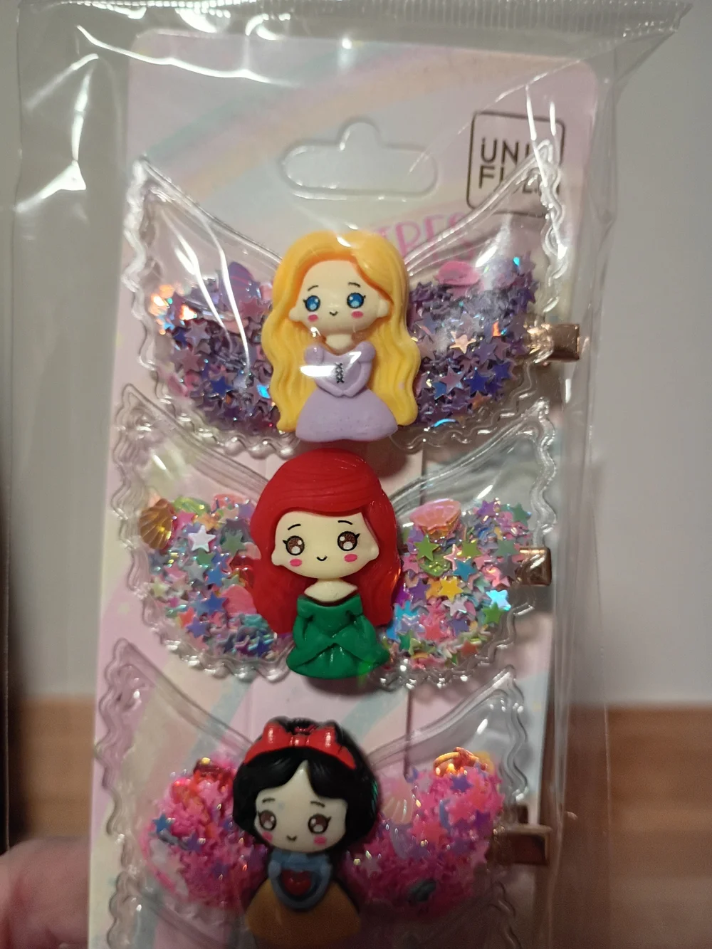Kids Sparkle Princess Hair Clips Set - Multicolor